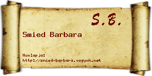 Smied Barbara névjegykártya